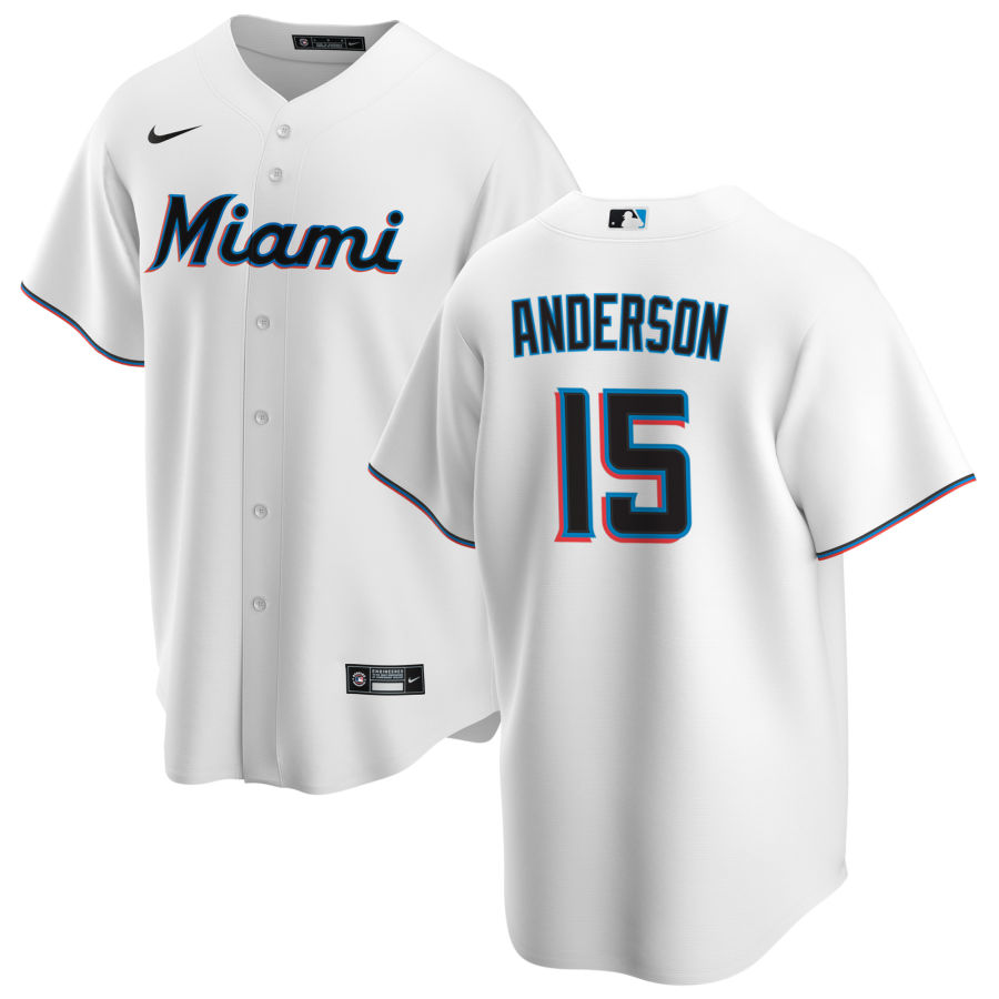 Nike Men #15 Brian Anderson Miami Marlins Baseball Jerseys Sale-White